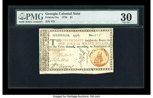 image for: Georgia 1776 $1 PMG Very Fine 30....