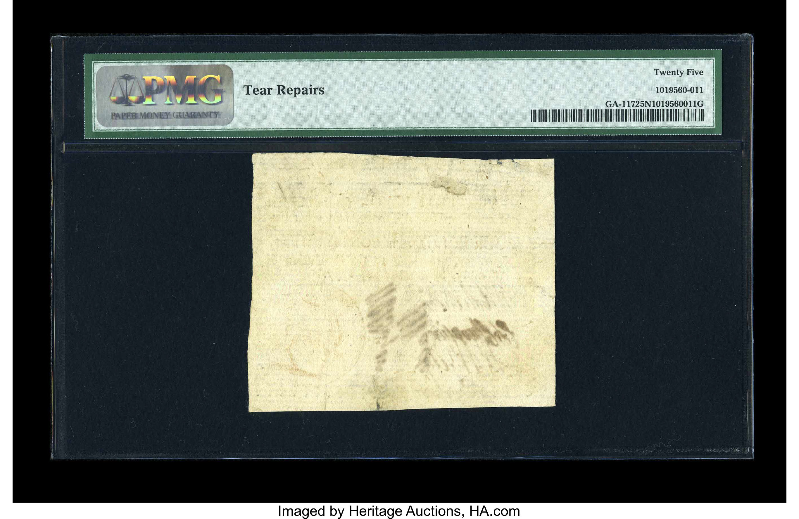 image for: Georgia September 10, 1777 $4 PMG Very Fine 25 NET....