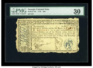 image for: Georgia May 4, 1778 $40 PMG Very Fine 30....