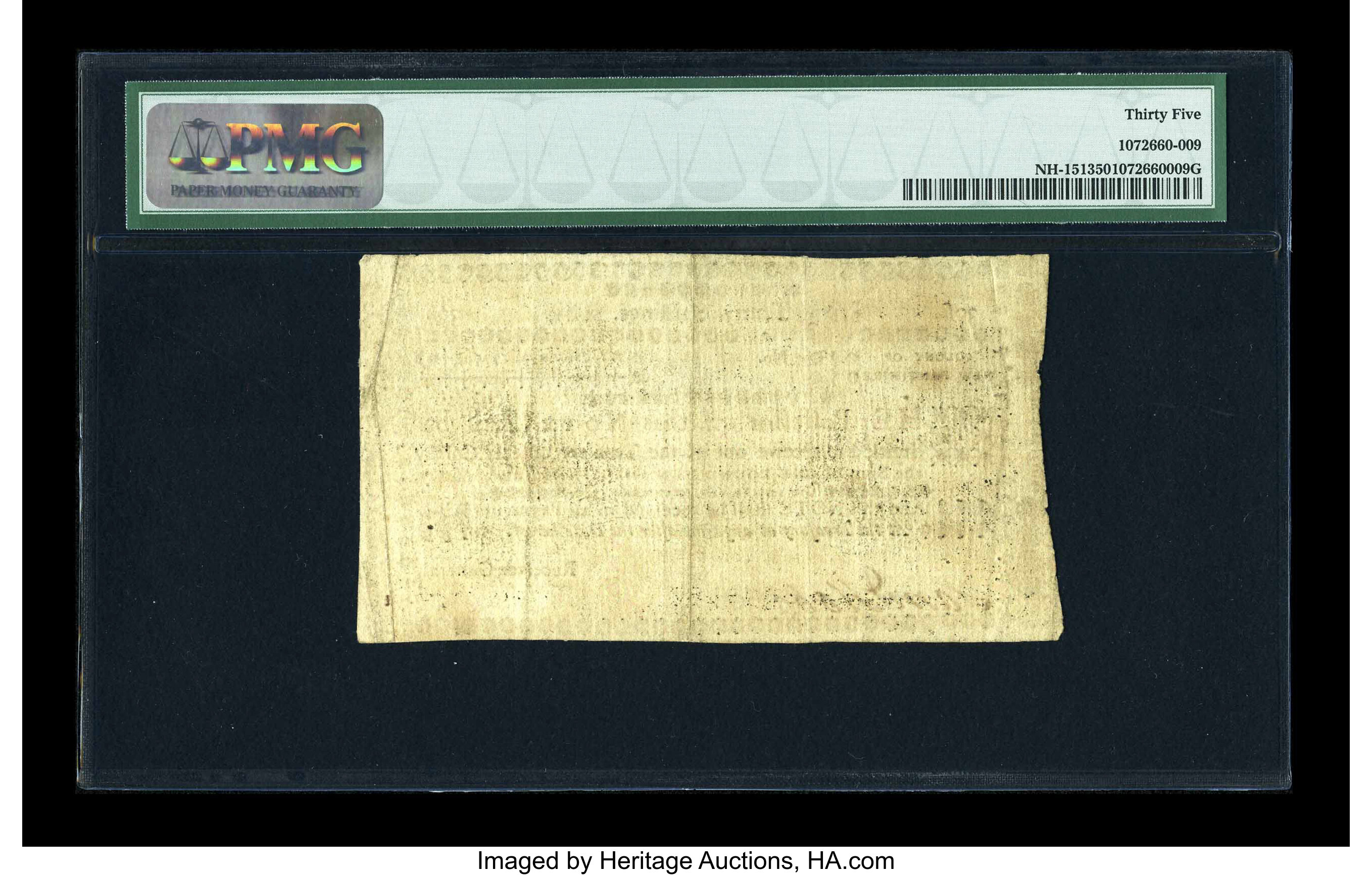 image for: New Hampshire November 3, 1775 30s PMG Choice Very Fine 35....