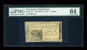 image for: New Jersey December 31, 1763 18d PMG Choice Uncirculated 64....