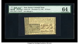 image for: New Jersey December 31, 1763 18d PMG Choice Uncirculated 64....