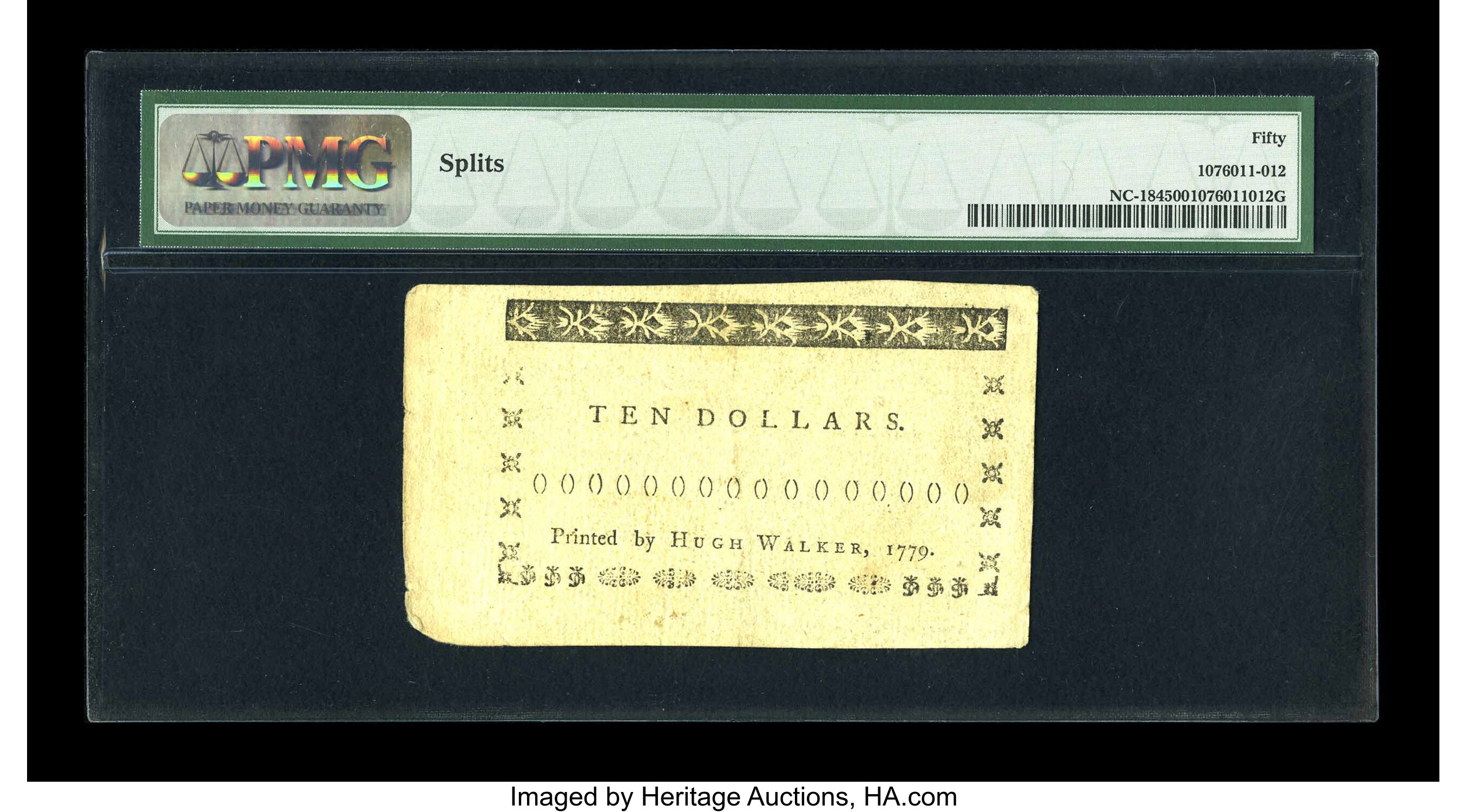 image for: North Carolina May 15, 1779 $10 PMG About Uncirculated 50....