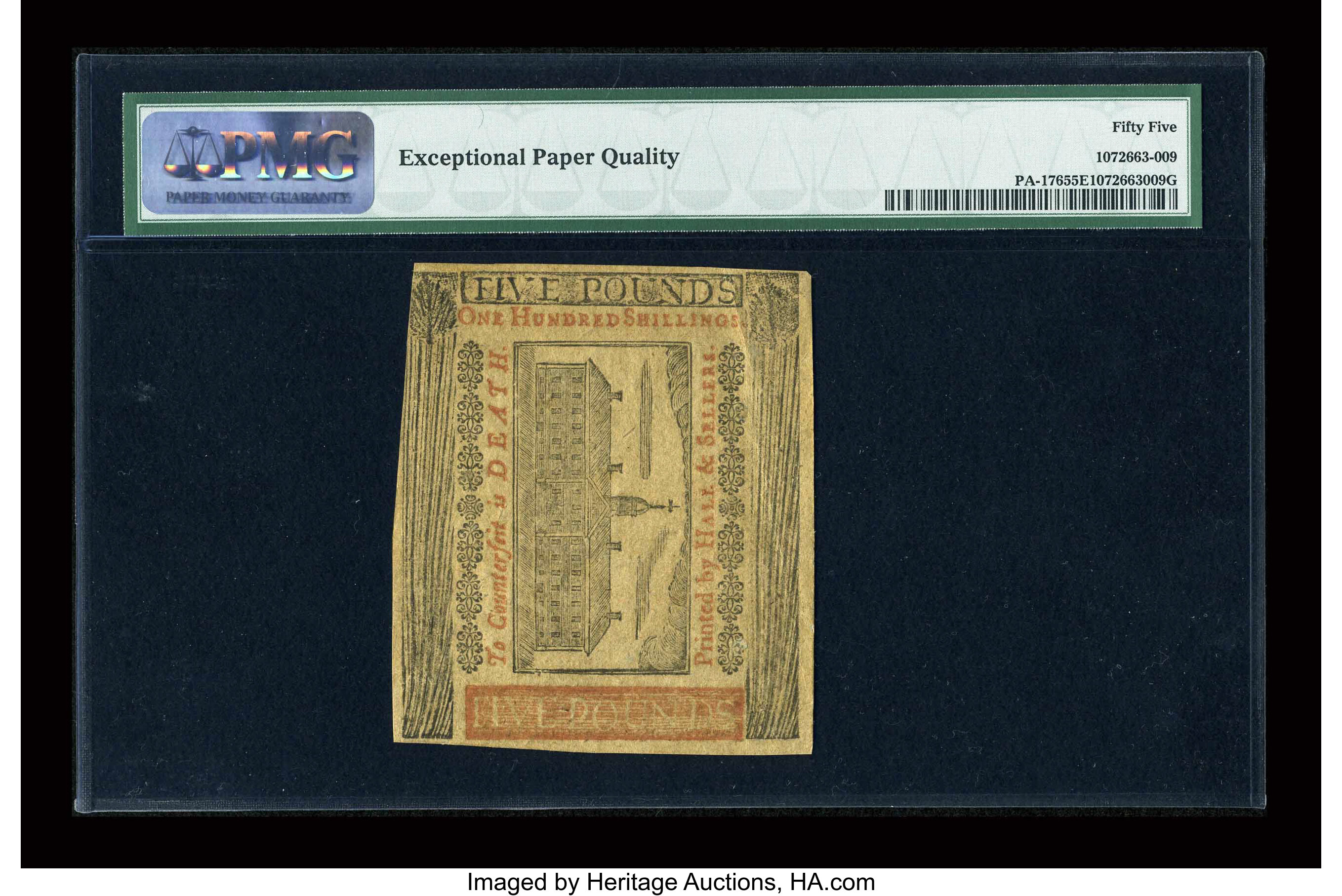 image for: Pennsylvania April 10, 1775 L5 PMG About Uncirculated 55 EPQ....