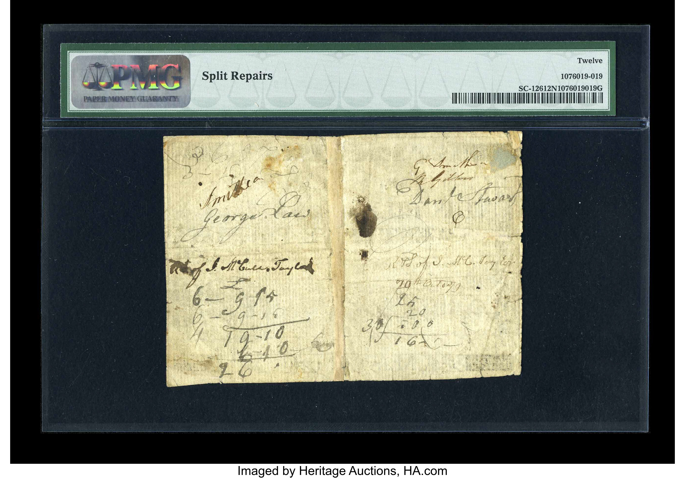 image for: South Carolina March 6, 1776 L25 PMG Fine 12 Net....
