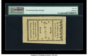 image for: South Carolina December 23, 1776 $3 PMG Choice Uncirculated 64 EPQ....