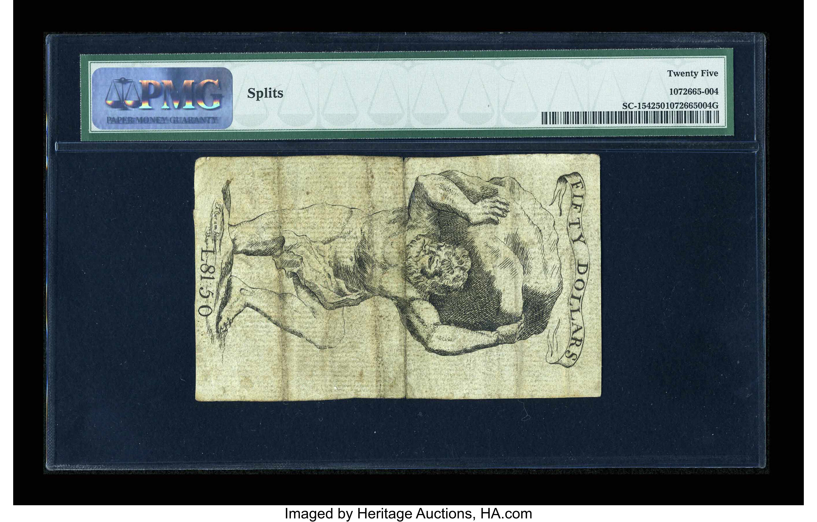 image for: South Carolina February 8, 1779 $50 PMG Very Fine 25....