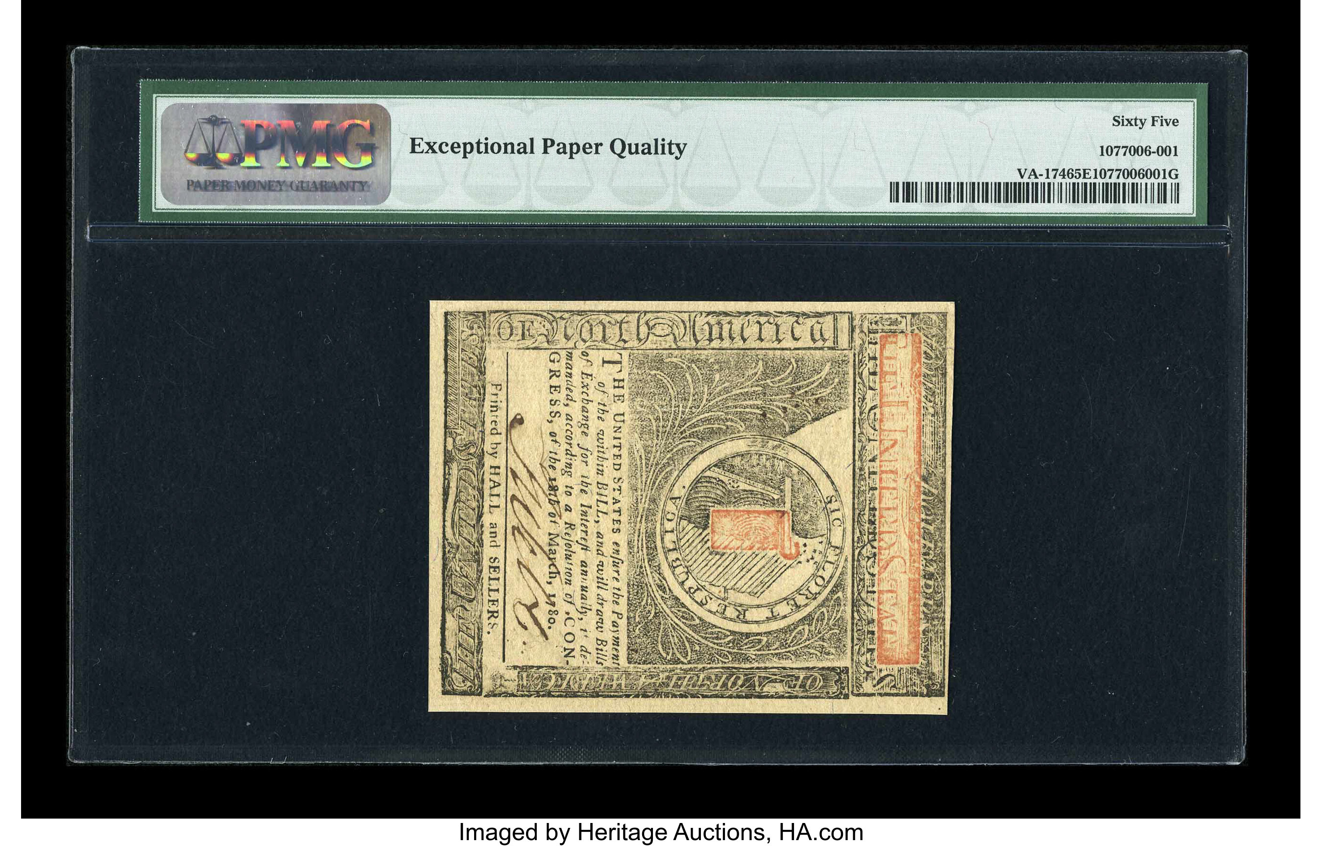 image for: Virginia May 1, 1780 $4 PMG Gem Uncirculated 65 EPQ....