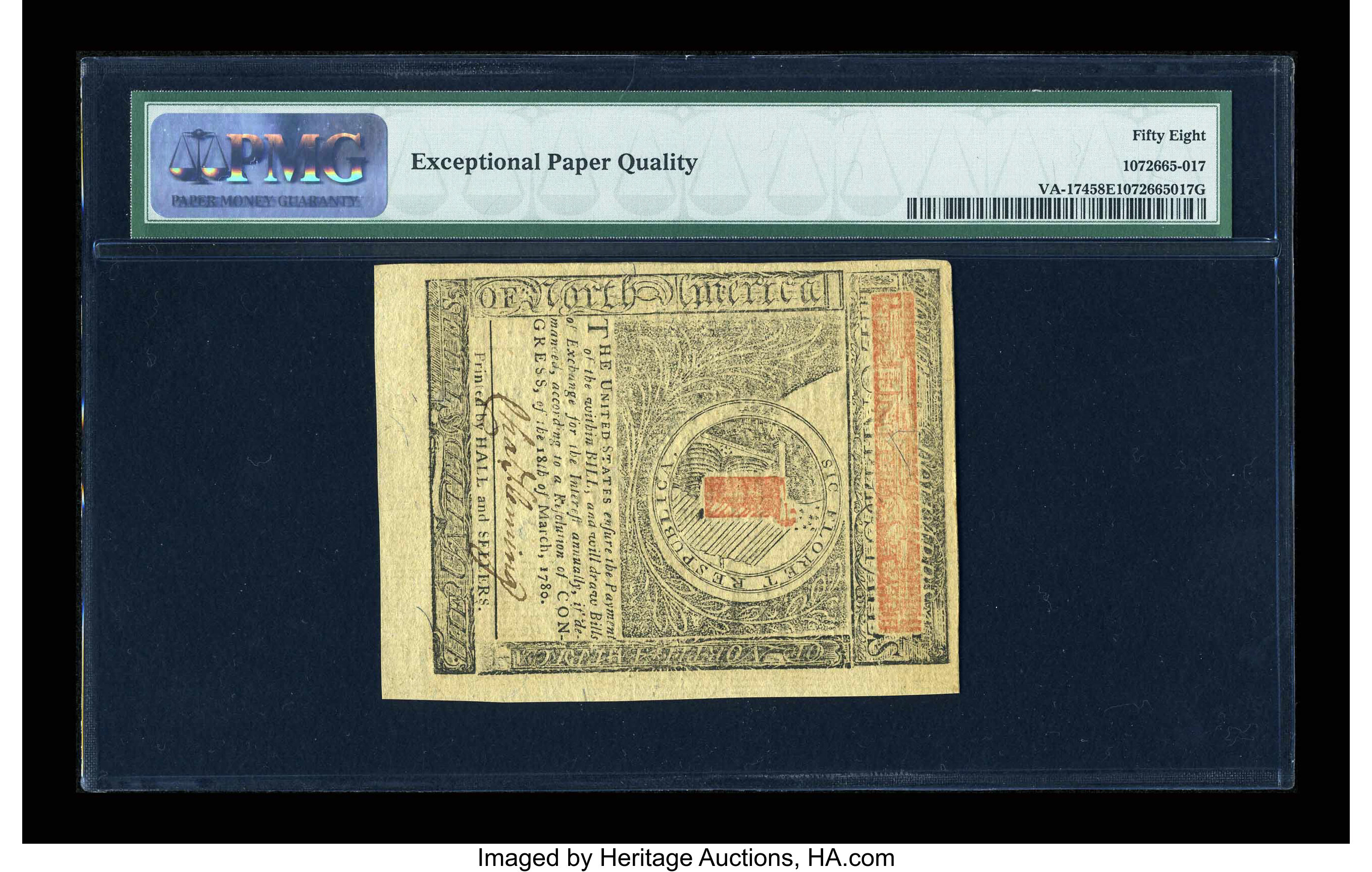 image for: Virginia May 1, 1780 $4 PMG Choice About Unc 58 EPQ....