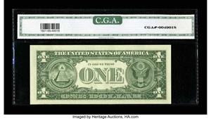 image for: Fr. 1901-L $1 1963A Federal Reserve Note. CGA Gem Uncirculated 66....