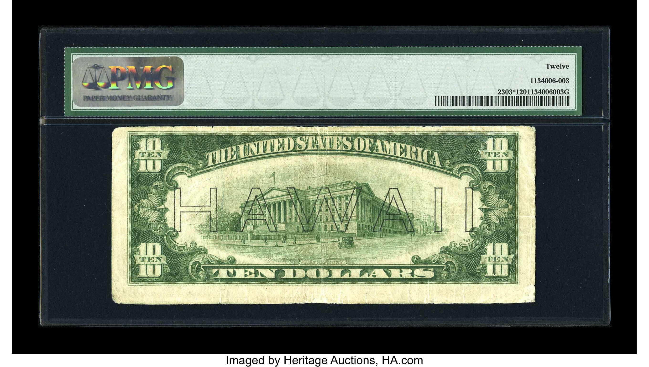 image for: Fr. 2303* $10 1934A Hawaii Federal Reserve Note. PMG Fine 12....