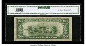 image for: Fr. 2305* $20 1934A Hawaii Federal Reserve Note. CGA Very Fine 30....