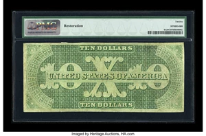 image for: Fr. 6 $10 1861 Demand Note PMG Fine 12 Net....