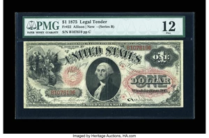 image for: Fr. 22 $1 1875 Legal Tender PMG Fine 12....