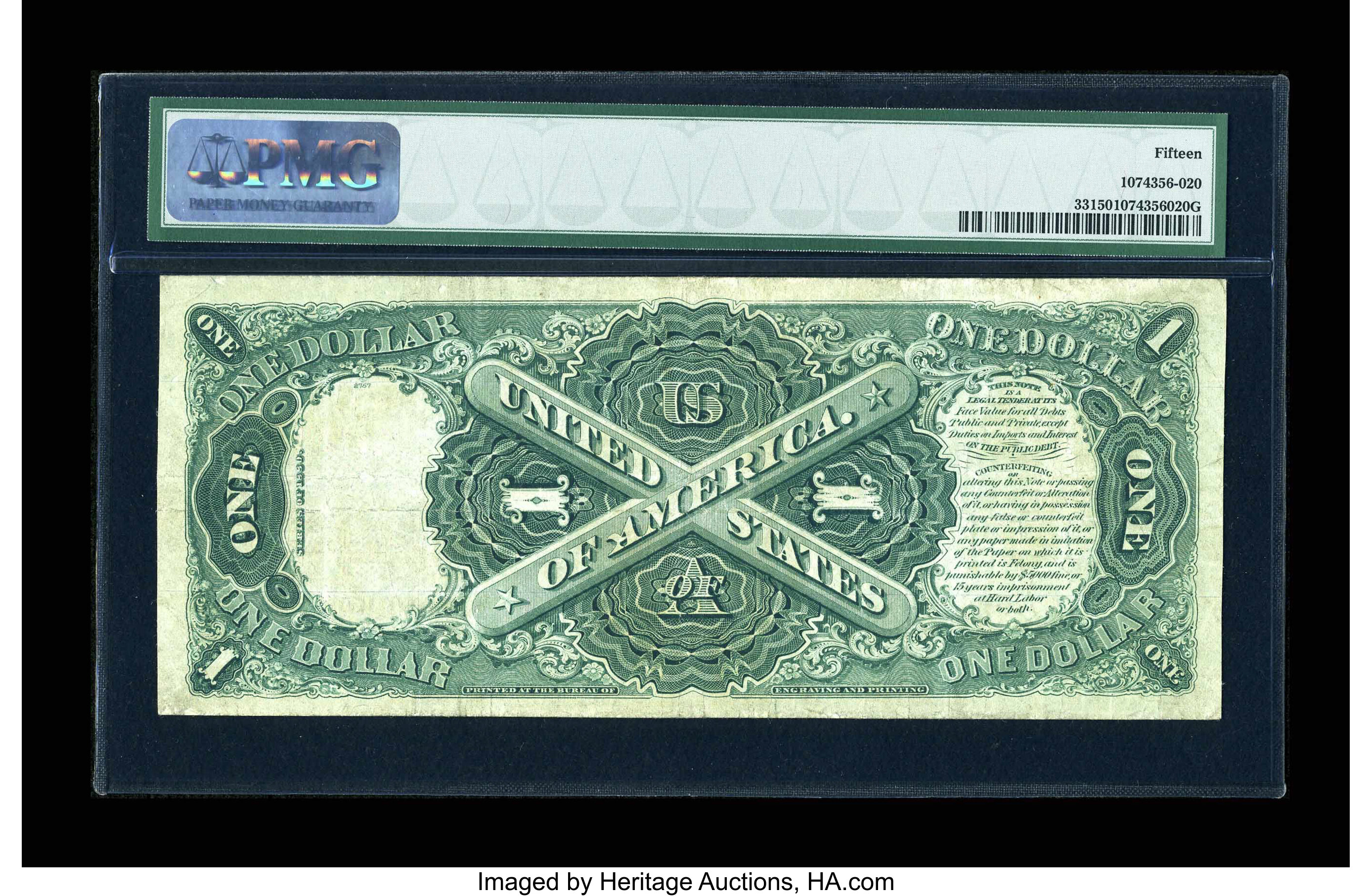 image for: Fr. 33 $1 1880 Legal Tender PMG Choice Fine 15....