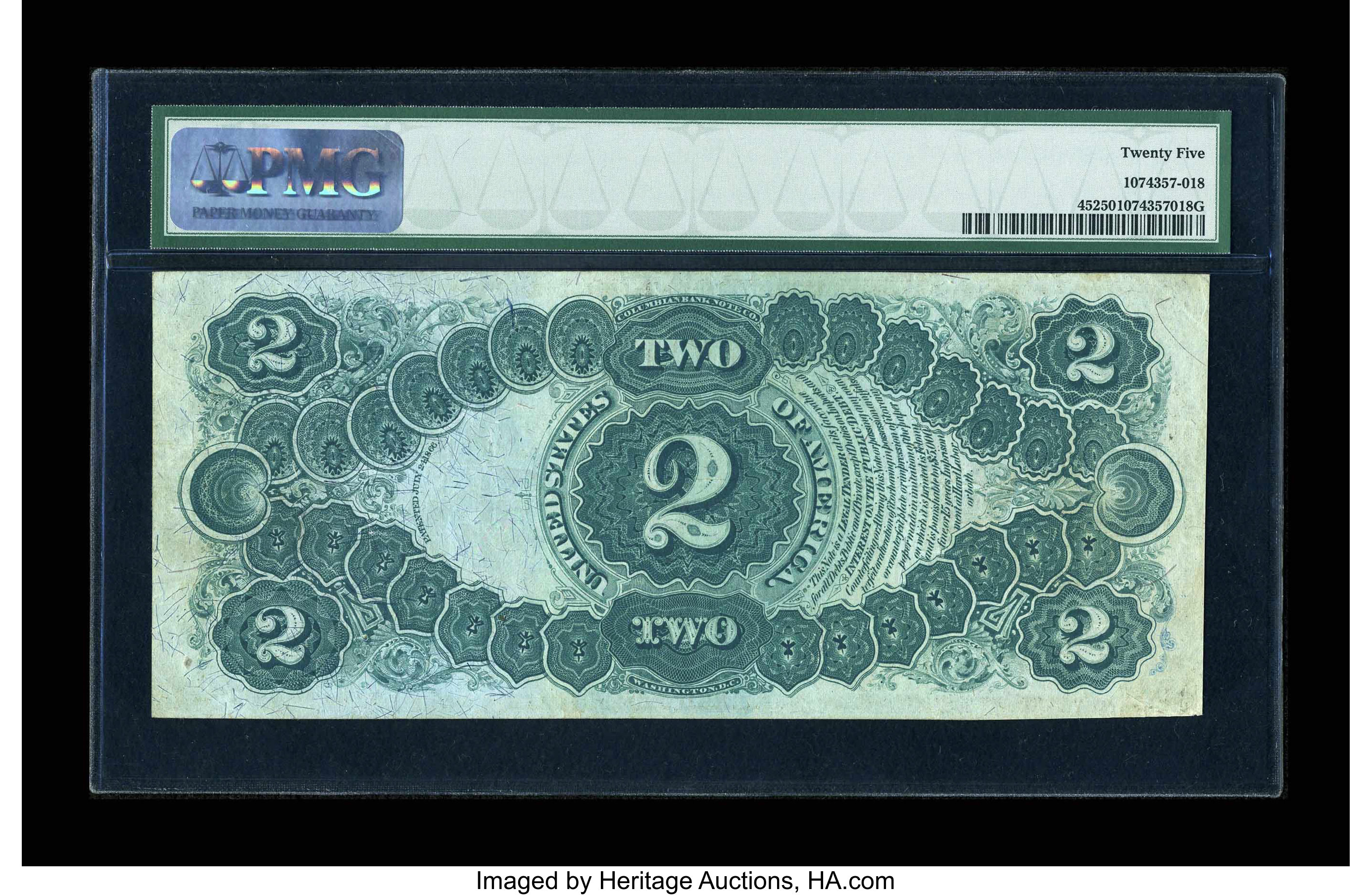 image for: Fr. 45 $2 1875 Legal Tender PMG Very Fine 25....
