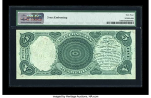image for: Fr. 71 $5 1880 Legal Tender PMG Choice Uncirculated 64....