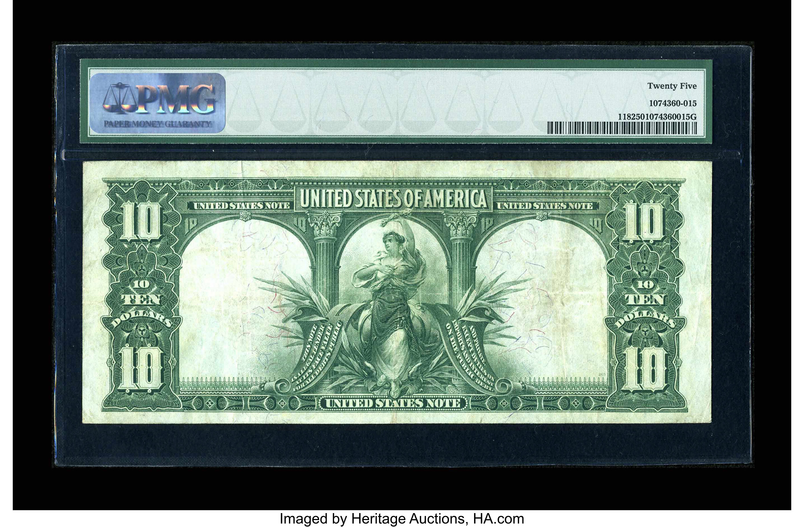 image for: Fr. 118 $10 1901 Legal Tender PMG Very Fine 25....