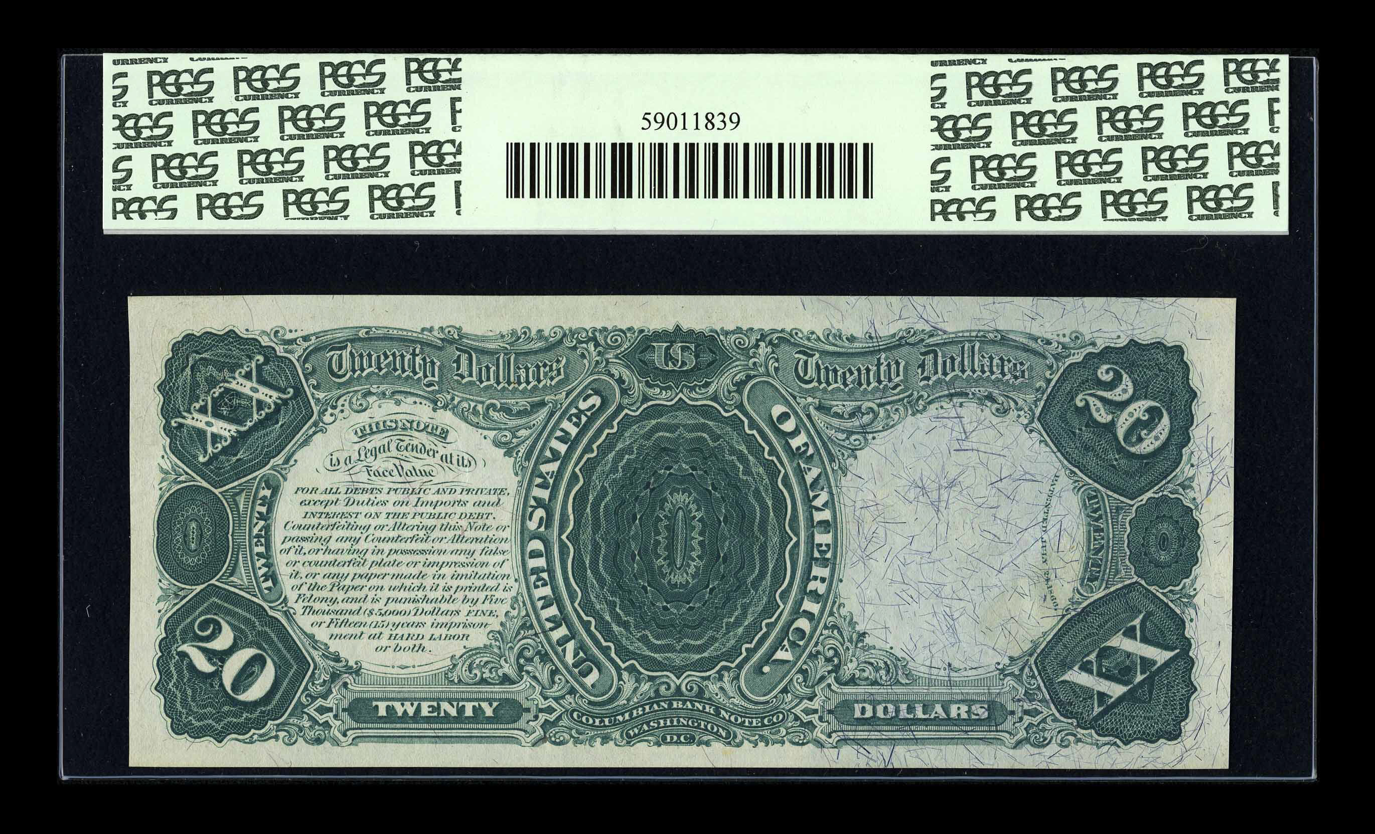 image for: Fr. 128 $20 1875 Legal Tender PMG Choice About Unc 58 EPQ....