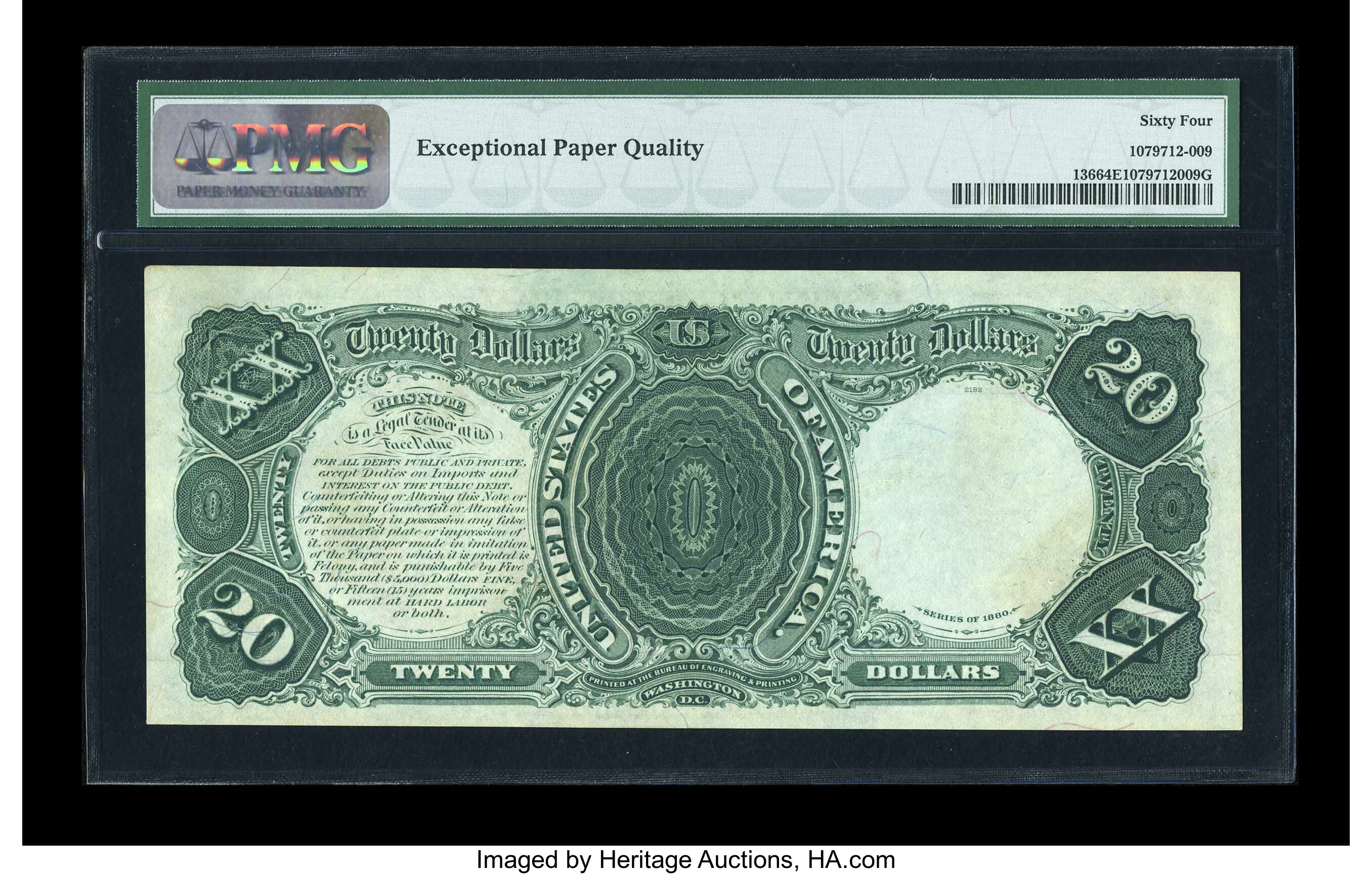image for: Fr. 136 $20 1880 Legal Tender PMG Choice Uncirculated 64 EPQ....