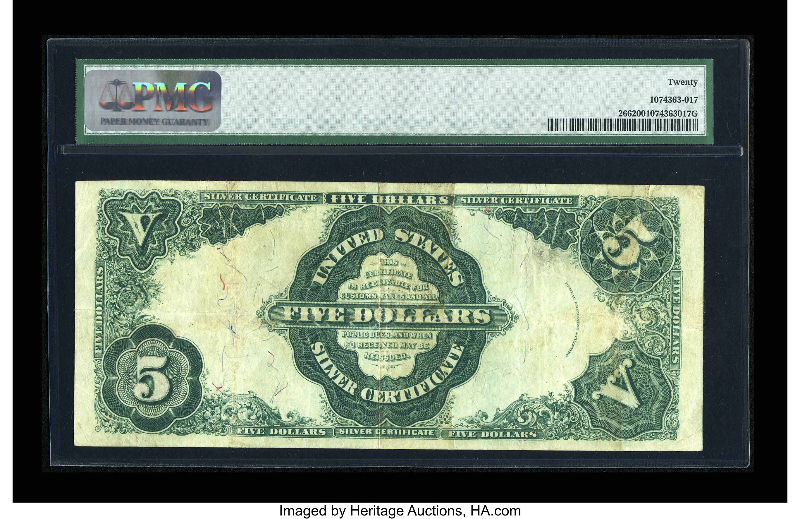 image for: Fr. 266 $5 1891 Silver Certificate PMG Very Fine 20....