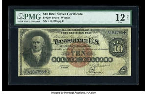 image for: Fr. 290 $10 1880 Silver Certificate PMG Fine 12 Net....