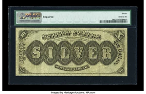 image for: Fr. 290 $10 1880 Silver Certificate PMG Fine 12 Net....