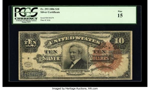 image for: Fr. 293 $10 1886 Silver Certificate PCGS Fine 15....