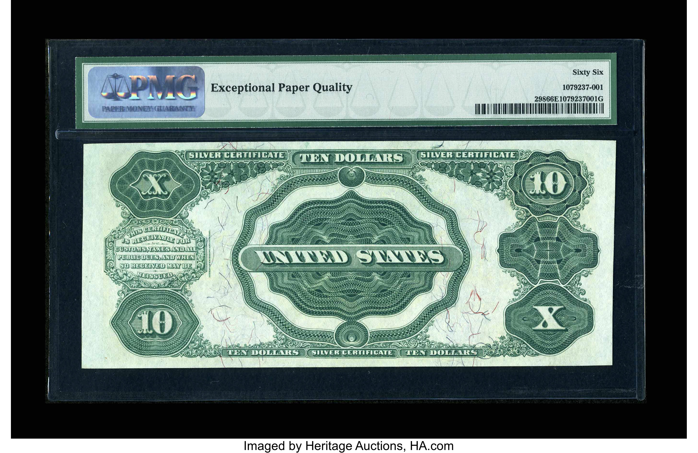 image for: Fr. 298 $10 1891 Silver Certificate PMG Gem Uncirculated 66 EPQ....