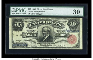 image for: Fr. 300 $10 1891 Silver Certificate PCGS Very Fine 30....