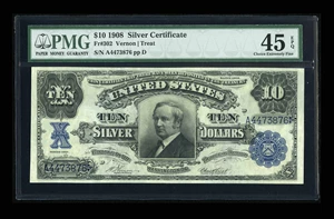 image for: Fr. 302 $10 1908 Silver Certificate PMG Choice Extremely Fine 45 EPQ....
