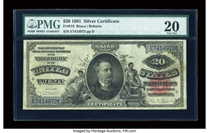 image for: Fr. 319 $20 1891 Silver Certificate PMG Very Fine 20....