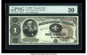 image for: Fr. 348 $1 1890 Treasury Note PMG Very Fine 30....