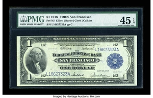 image for: Fr. 745 $1 1918 Federal Reserve Bank Note PMG Choice Extremely Fine 45 EPQ....
