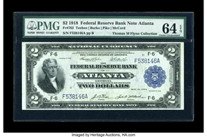 image for: Fr. 762 $2 1918 Federal Reserve Bank Note PMG Choice Uncirculated 64 EPQ....