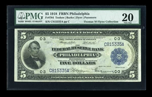 image for: Fr. 784 $5 1918 Federal Reserve Bank Note PMG Very Fine 20....
