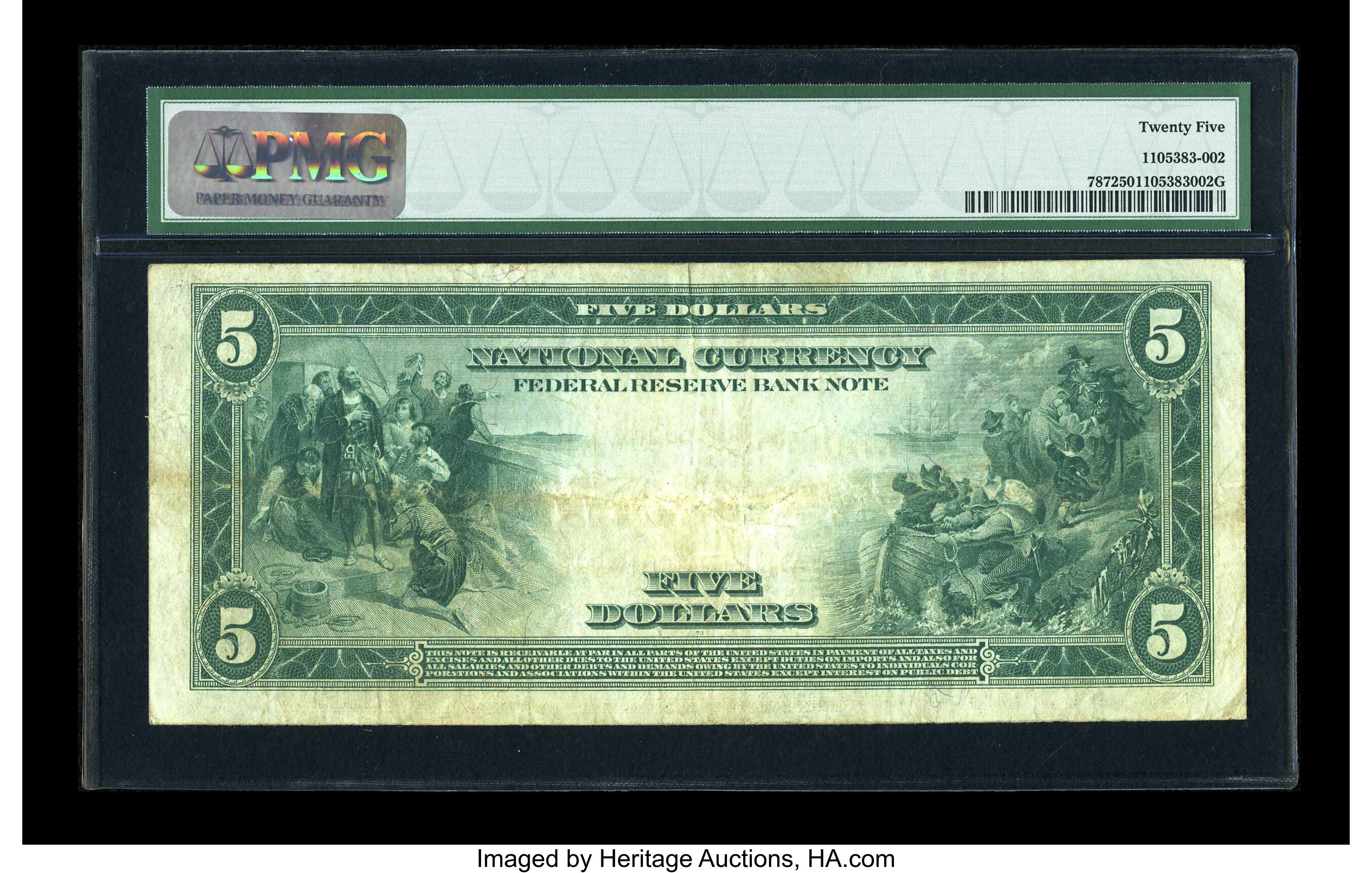 image for: Fr. 787 $5 1918 Federal Reserve Bank Note PMG Very Fine 25....