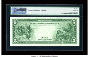 image for: Fr. 807 $5 1918 Federal Reserve Bank Note PMG About Uncirculated 55 EPQ....