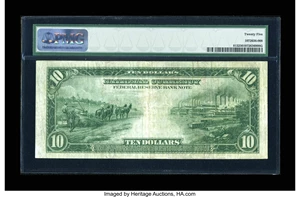 image for: Fr. 813 $10 1915 Federal Reserve Bank Note PMG Very Fine 25....