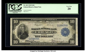 image for: Fr. 813 $10 1915 Federal Reserve Bank Note PCGS Very Fine 20....