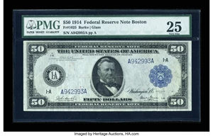 image for: Fr. 1025 $50 1914 Federal Reserve Note PMG Very Fine 25....