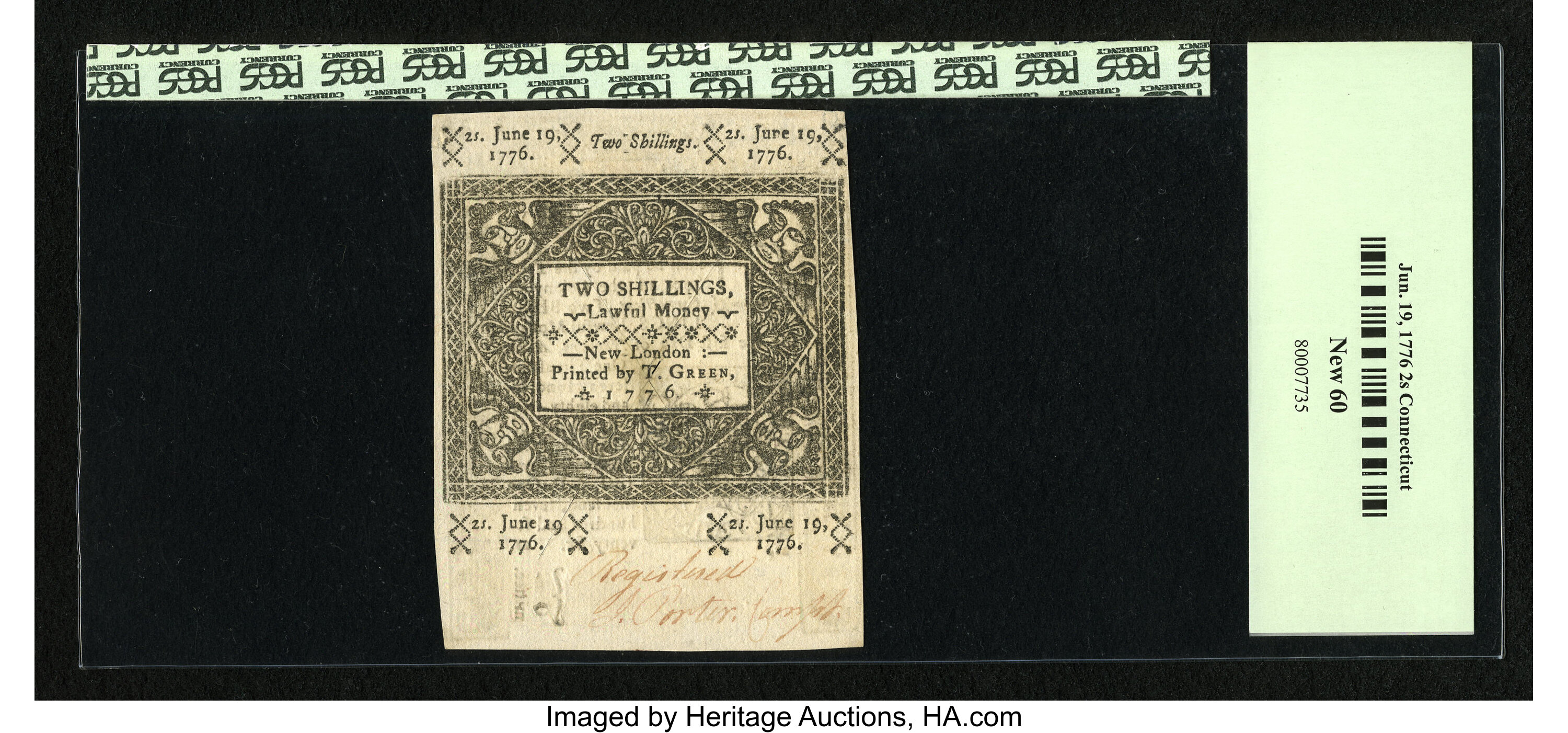 image for: Connecticut June 19, 1776 2s PCGS New 60....