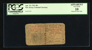 image for: New Jersey April 23, 1761 30s PCGS Apparent Very Good 10....