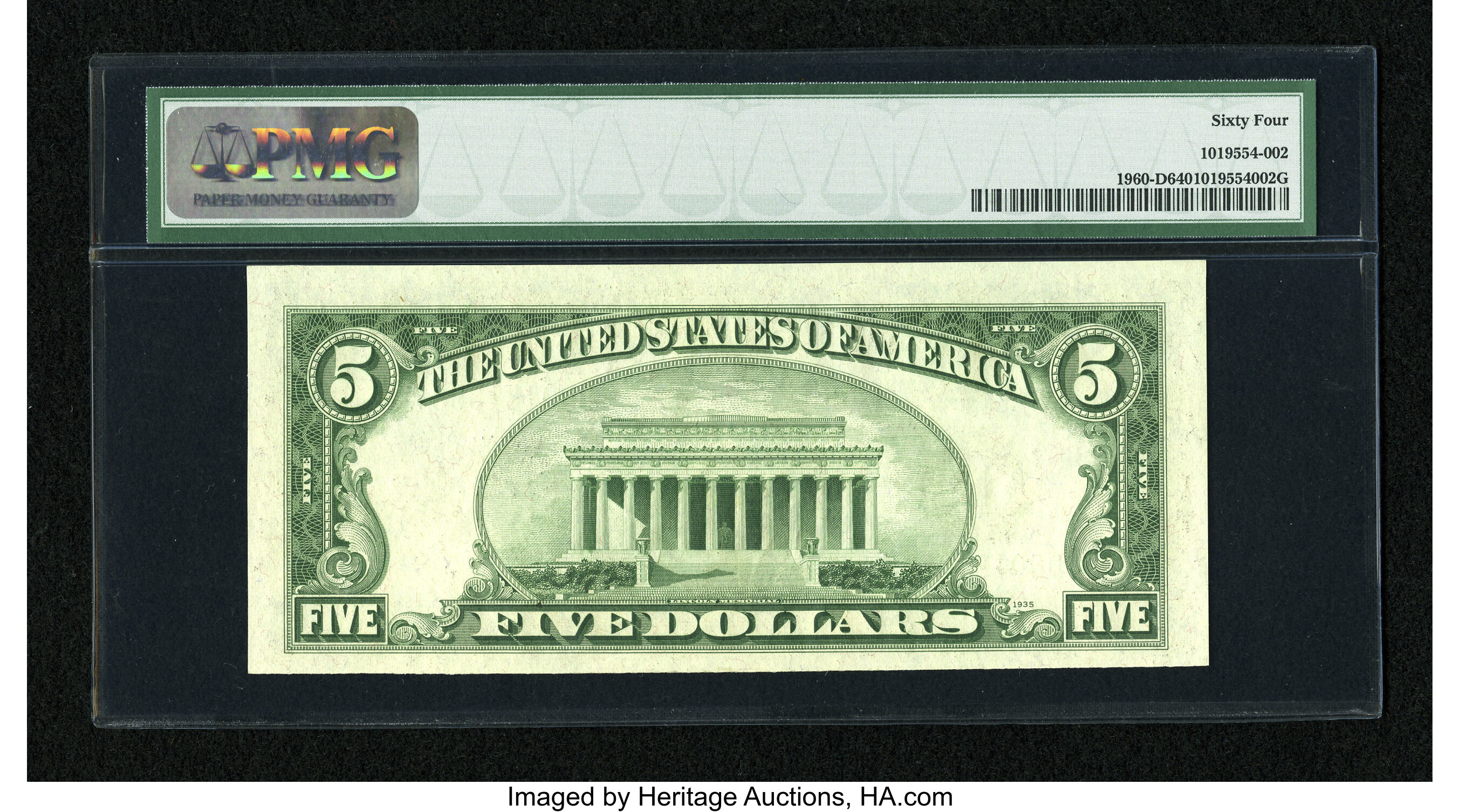 image for: Fr. 1960-D $5 1934D Federal Reserve Note. PMG Choice Uncirculated 64....