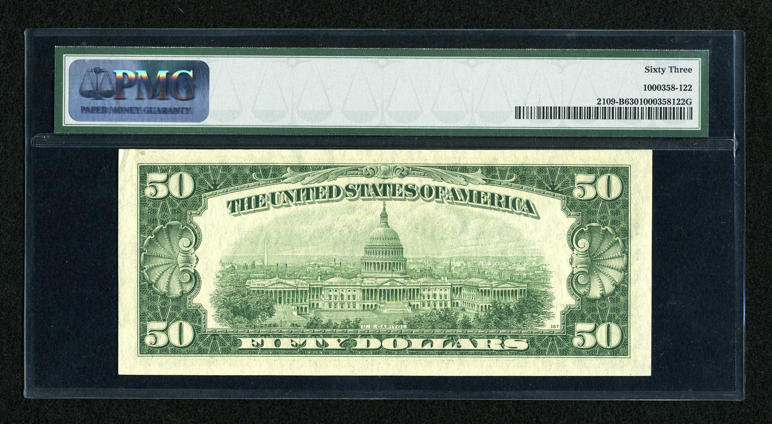 image for: Fr. 2109-B $50 1950B Federal Reserve Note. PMG Choice Uncirculated 63....