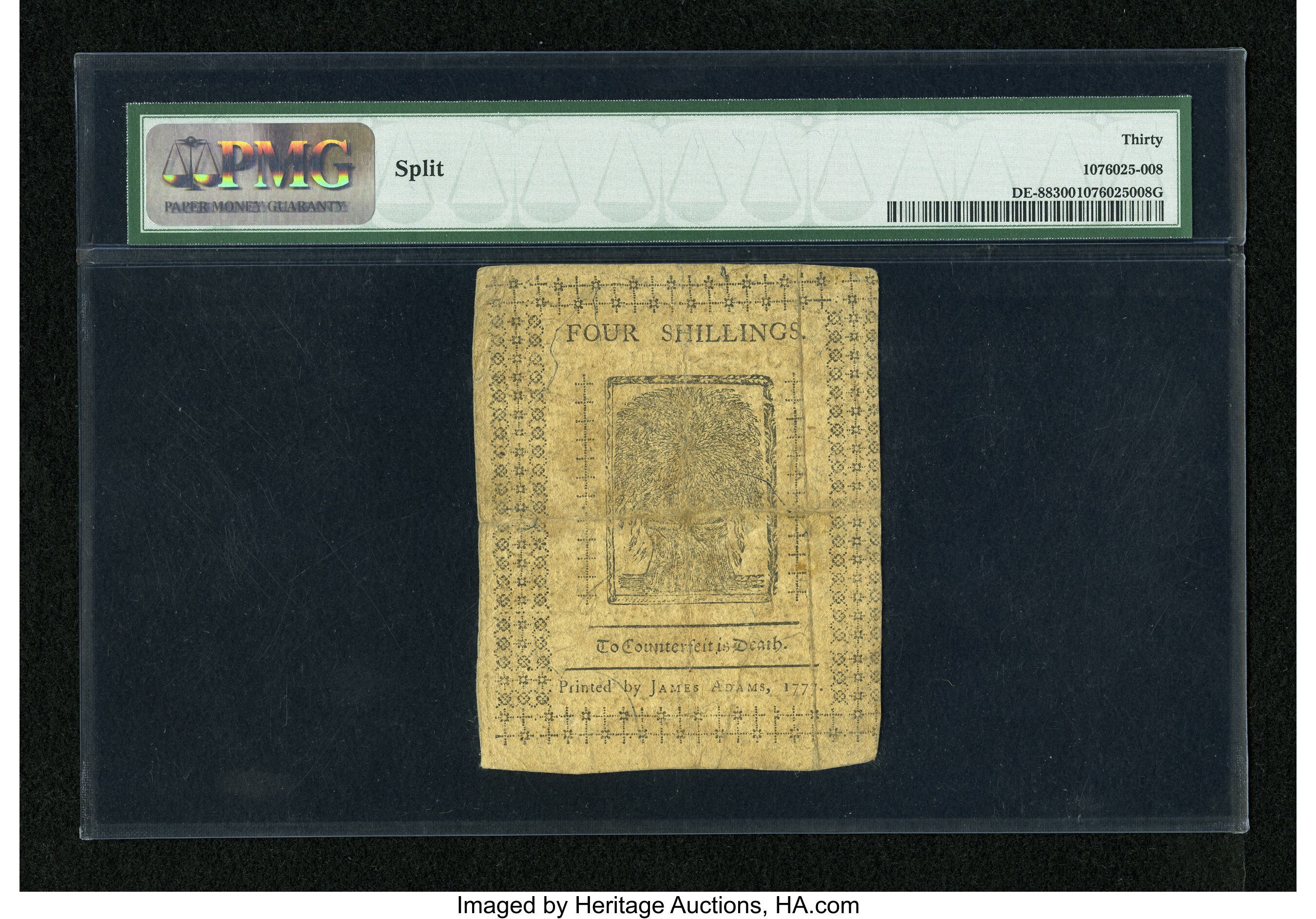 image for: Delaware May 1, 1777 4s PMG Very Fine 30....