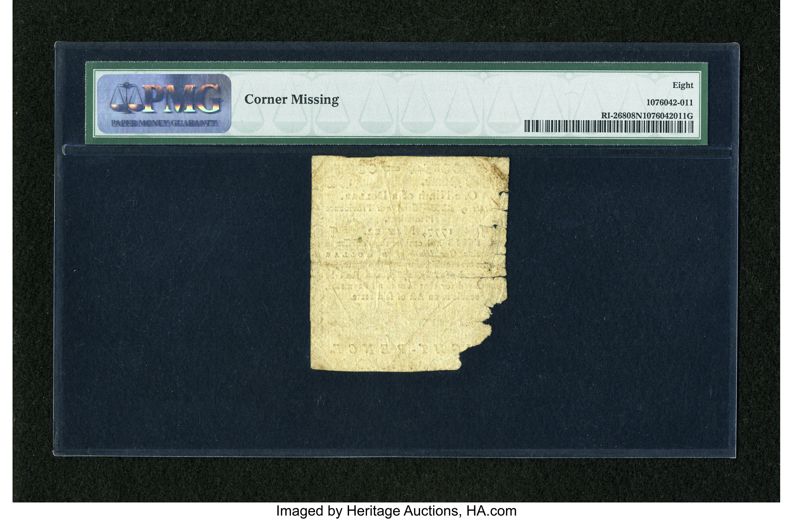 image for: Rhode Island May 22, 1777 $1/9 PMG Net Very Good 8....