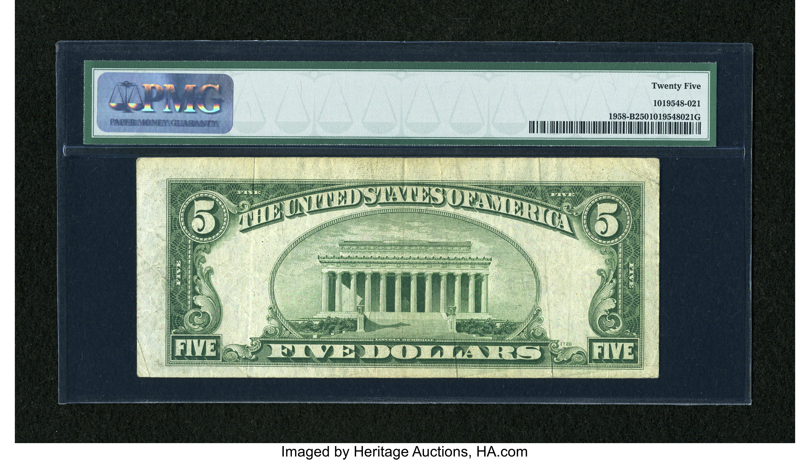 image for: Fr. 1958-B $5 1934B Federal Reserve Note with FP #212. PMG Very Fine 25....