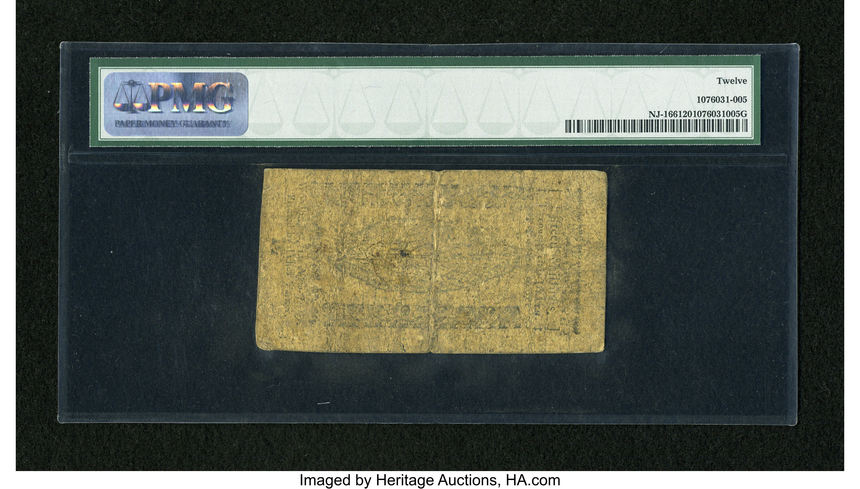 image for: New Jersey April 16, 1764 15s PMG Fine 12....