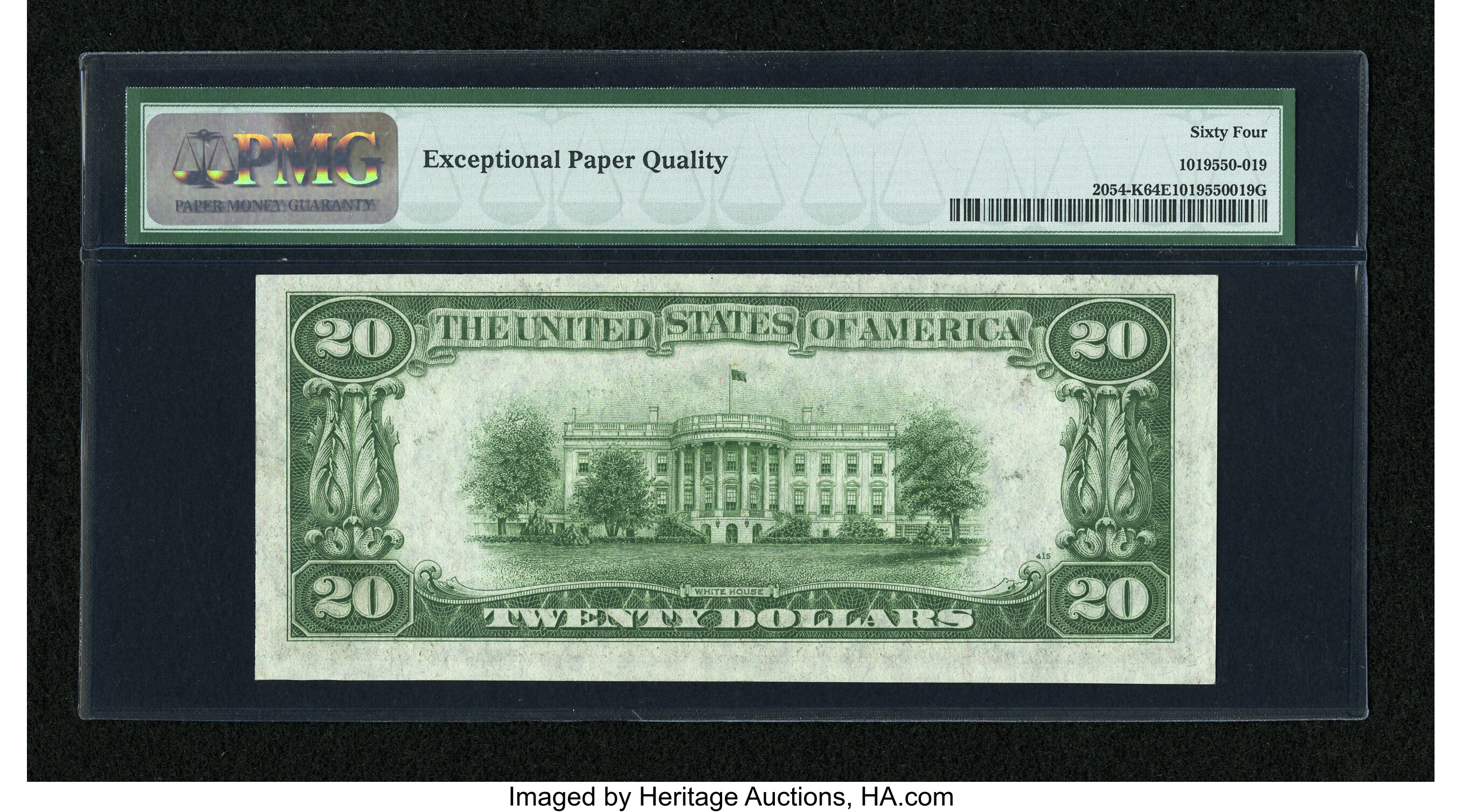 image for: Fr. 2054-K $20 1934 Mule Federal Reserve Note. PMG Choice Uncirculated 64 EPQ....